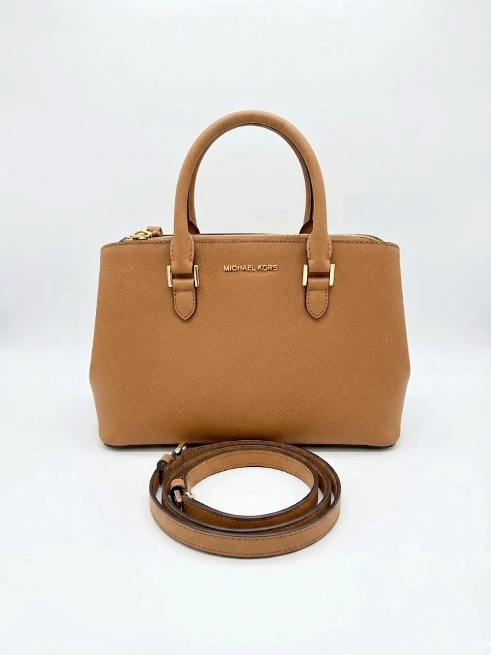 Michael Kors Ciara Large Saffiano Leather Satchel in Brown